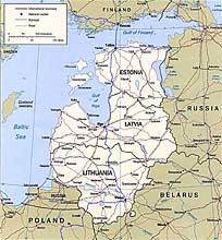 Map of Baltic countries